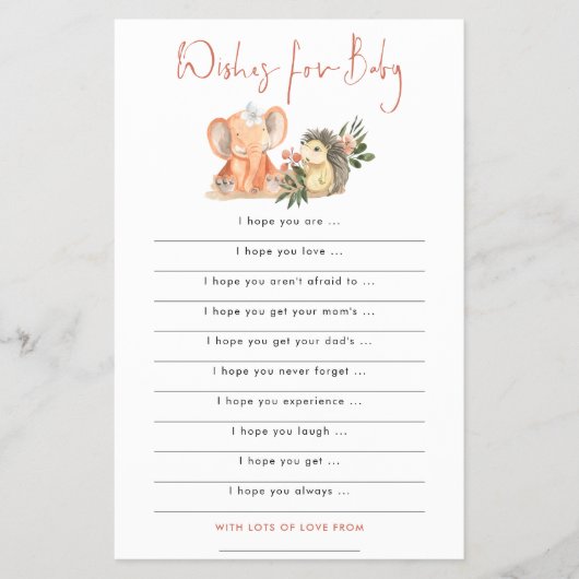 PAPIER | Elephant Wishes for Baby shower Flyer (Voorkant)