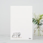 Papier-elephants Briefpapier (Staand voorkant)