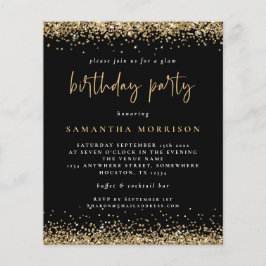 PAPIER | Elke zondag Gold Glitter Black Invite Flyer