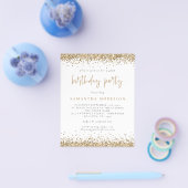 PAPIER | Elke zondag Gold Glitter White Invite Flyer (Enkel)