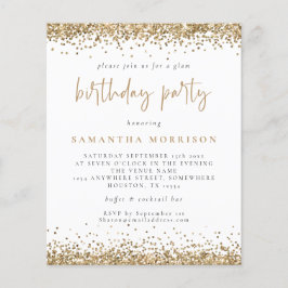 PAPIER | Elke zondag Gold Glitter White Invite Flyer
