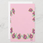 Papier- en Aziatische Lily Briefpapier (Voorkant / Achterkant)