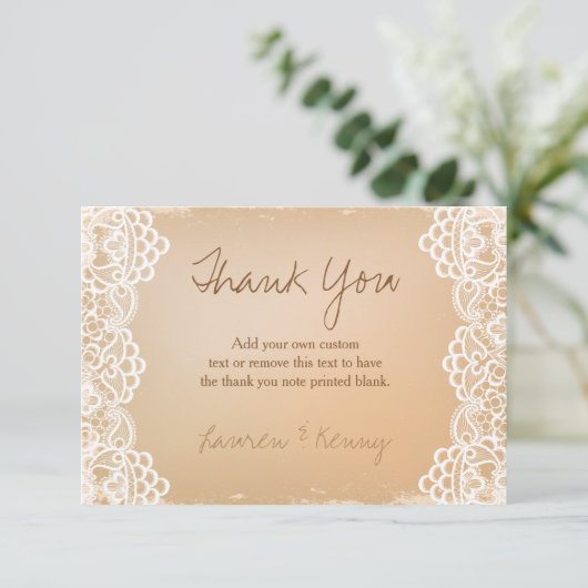 Papier en kant, bedankt kaarten (Staand voorkant)