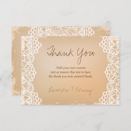 Papier en kant, bedankt kaarten (Voorkant / Achterkant)