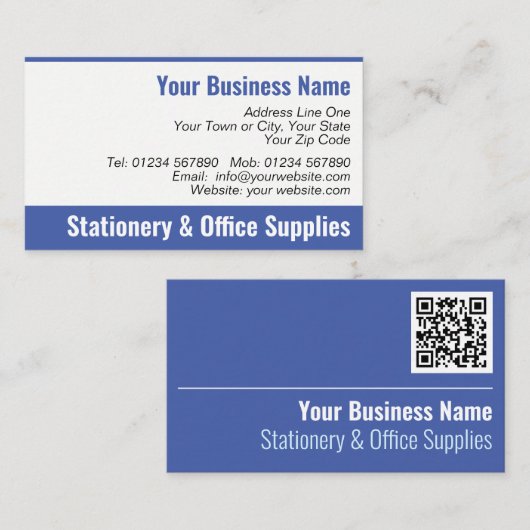 Papier en kantoorbenodigdheden QR Code Visitekaart Visitekaartje (Voorkant / Achterkant)