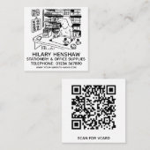 Papier en kantoorbenodigdheden vierkante visitekaartje (Voorkant / Achterkant)