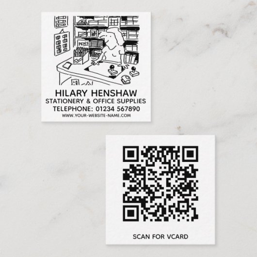 Papier en kantoorbenodigdheden vierkante visitekaartje (Voorkant / Achterkant)