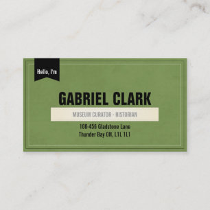 papier en lint - groen visitekaartje