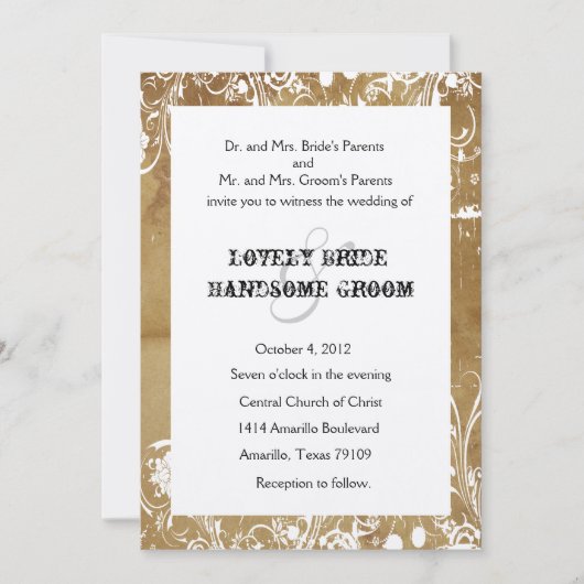 papier en trouwe weddenschappen kaart (Voorkant)