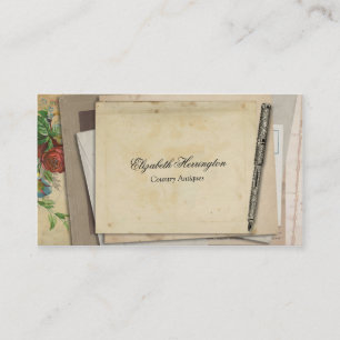 papier Ephemera Antiek vulpen Visitekaartje
