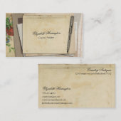 papier Ephemera Antiek vulpen Visitekaartje (Voorkant / Achterkant)