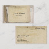  papier Ephemera-Antieke Visitekaartje (Voorkant / Achterkant)