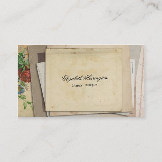 papier Ephemera Gestapelde Antiek stijl Visitekaartje (Voorkant)