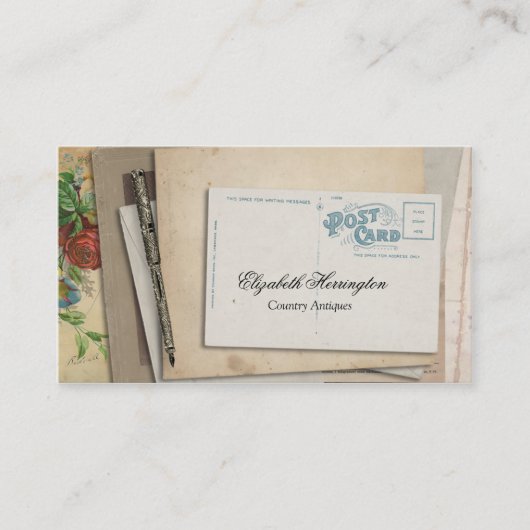  papier Ephemera Post Card Pen Visitekaartje (Voorkant)