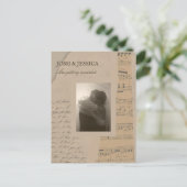 papier esthetische foto bruiloft briefkaart (Staand voorkant)