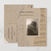 papier esthetische foto bruiloft briefkaart (Voorkant / Achterkant)
