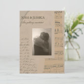  papier esthetische foto bruiloft kaart (Staand voorkant)