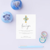 PAPIER Eucalyptus Cross-Christening Baptisme Bedan Flyer (Enkel)