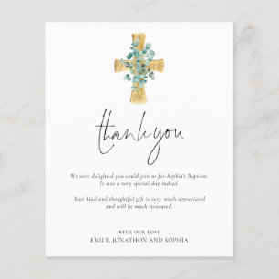 PAPIER Eucalyptus Cross-Christening Baptisme Bedan Flyer