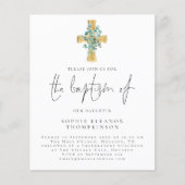 PAPIER | Eucalyptus Cross Script Baptisme Invitati Flyer (Voorkant)