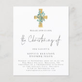 PAPIER | Eucalyptus Cross Script Christening Invit Flyer (Voorkant)