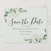 PAPIER Eucalyptus foto bruiloft Bewaar de datum Flyer (Voorkant)
