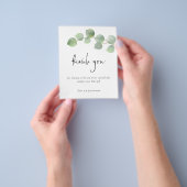 PAPIER | Eucalyptus Leaf Script Foto bedankt Flyer (Hand)