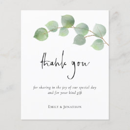 PAPIER | Eucalyptus Leaf Script Foto bedankt Flyer