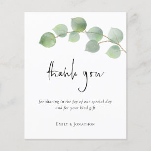 PAPIER   Eucalyptus Leaf Script Foto bedankt Flyer