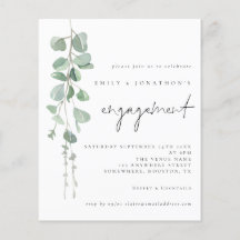 PAPIER | Eucalyptus Script Engagement Party nodigt