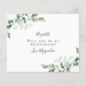 PAPIER Eucalyptus zal je mijn Bridesmaid zijn Flyer (Achterkant)
