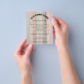 PAPIER familie games dag slogan gekleurd hout Flyer (Hand)