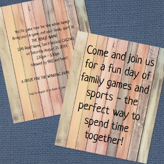 PAPIER familie games dag slogan gekleurd hout Flyer