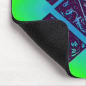 Papier Fantasie Tekst Groen Blauwe Achtergrond Muismat (Hoek)