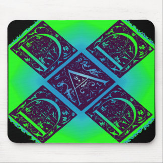 Papier Fantasie Tekst Groen Blauwe Achtergrond Muismat