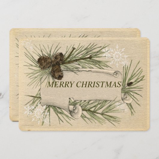  papier, feestdag, kerstmis, aangepast feestdagenkaart (Voorkant / Achterkant)