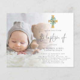 PAPIER | Foto Eucalyptus Cross Baptisme Invite Flyer