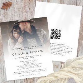 PAPIER foto overlay QR Bohemian bruiloft uitnodige Flyer