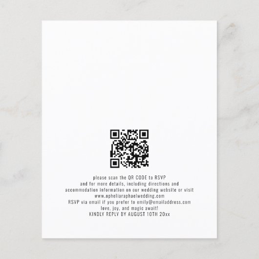 PAPIER foto overlay QR plezier informele bruiloft Flyer (Achterkant)