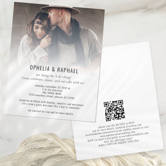 PAPIER foto overlay QR plezier informele bruiloft Flyer