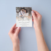 PAPIER | Foto QR-code-script bruiloft met datum op Flyer (Hand)