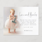 PAPIER | Fotobedekking 1e verjaardag Dank u Flyer (Voorkant)