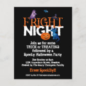 PAPIER | Fright Night Halloween Party Black Invite Flyer (Voorkant)