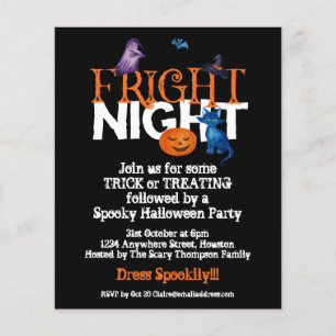 PAPIER Fright Night Halloween Party Black Invite Flyer