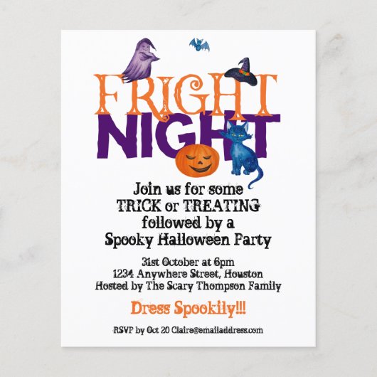 PAPIER | Fright Night Halloween Party Invitation Flyer (Voorkant)