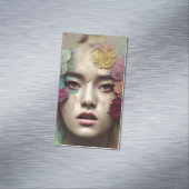 Papier gebarsten verf verdrietige  vrouwen magnetisch visitekaartje (Voorbeeld)