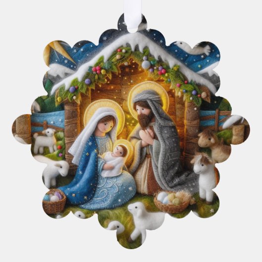 Papier Geboorte Kerst Ornament of Gift Label (Achterkant)