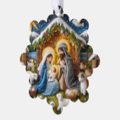 Papier Geboorte Kerst Ornament of Gift Label (Links)