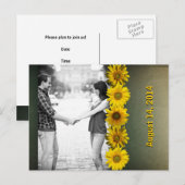  Papier Geel Zonnebloem Foto Bewaar de Datum Aankondigingskaart (Voorkant / Achterkant)