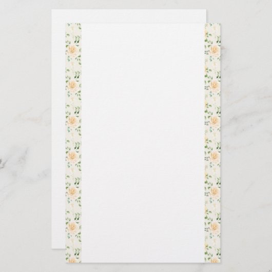 Papier-gele rozen briefpapier (Voorkant / Achterkant)